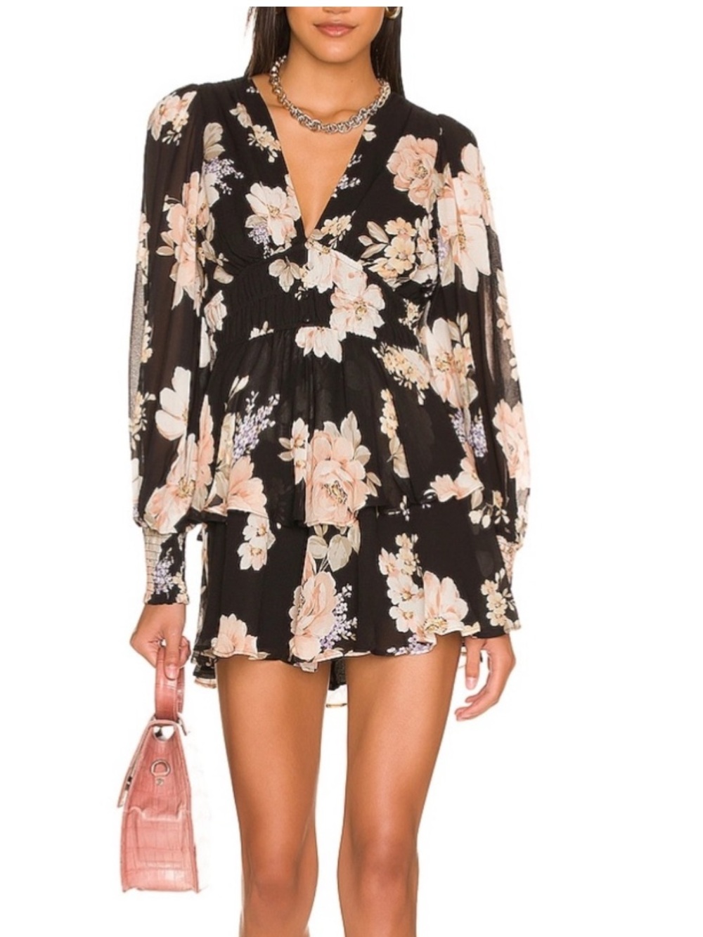 Yumi Kim Yolanda Mini Dress Women’s XS Floral Revolve Blossom Black B3